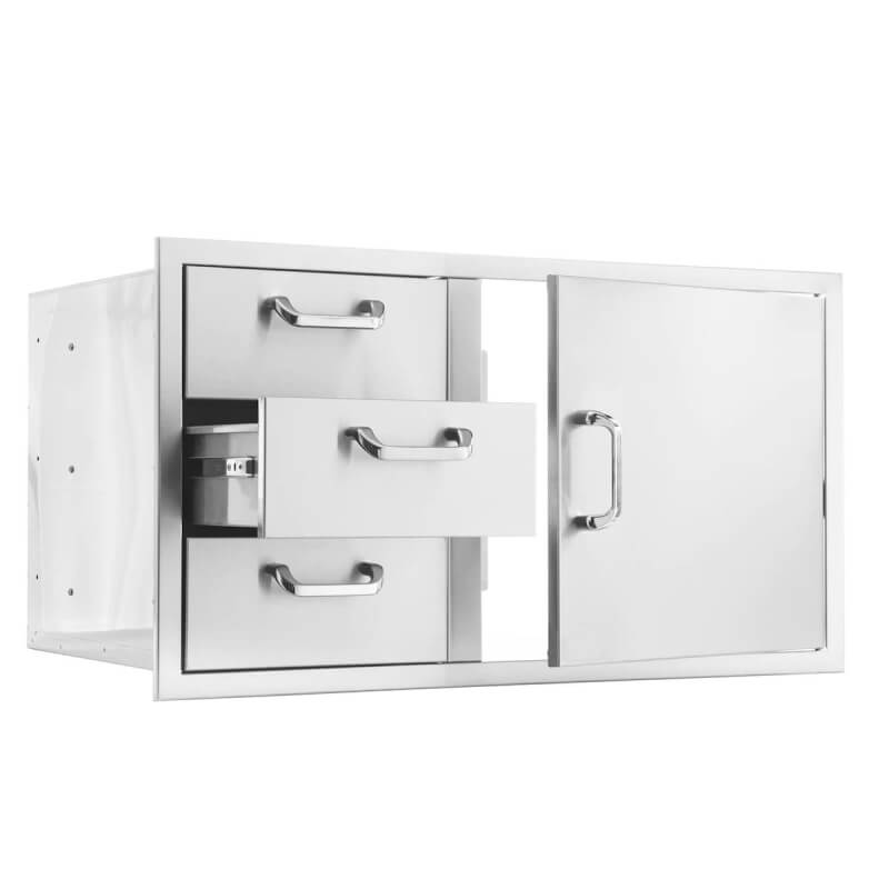 BBQ Generals Elite Series 39-Inch Access Door & Triple Drawer Combo - Traditional