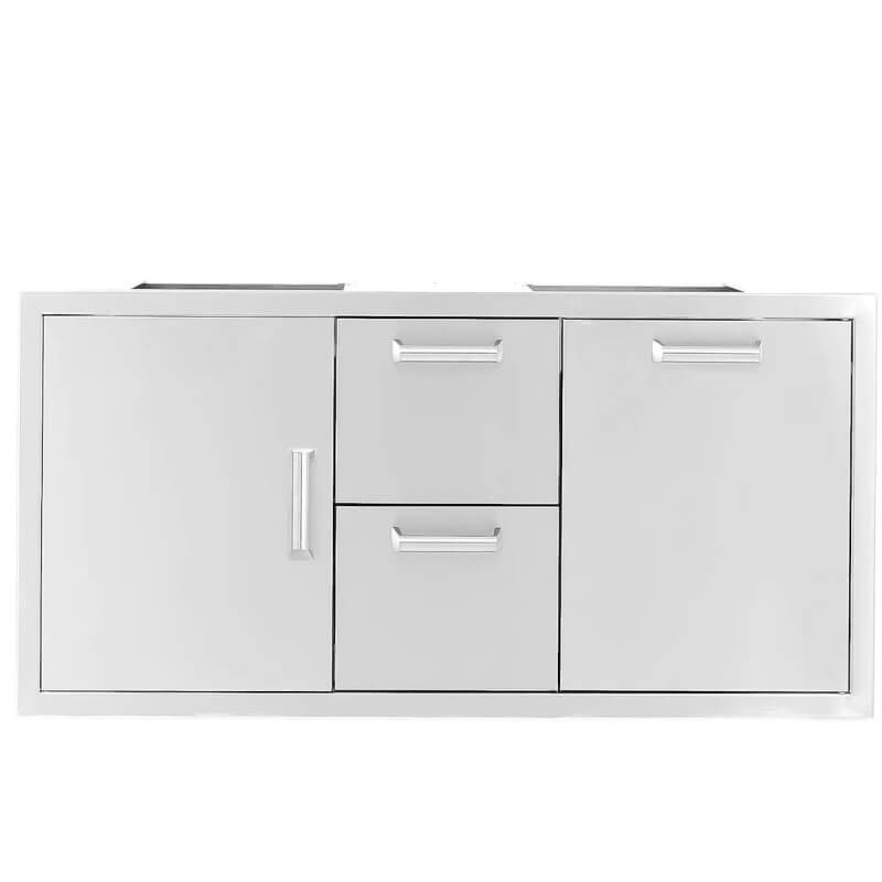 BBQ Generals Elite Series 42-Inch Door, Double Drawer w/ Trash Roll-Out Combo