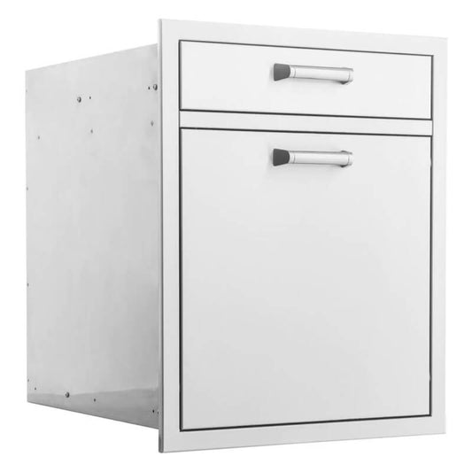 BBQ Generals Elite Series 20-Inch Single Drawer & Roll-Out Trash/Recycling Bin Combo