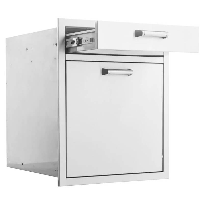 BBQ Generals Elite Series 20-Inch Single Drawer & Roll-Out Trash/Recycling Bin Combo