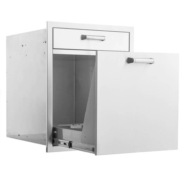 BBQ Generals Elite Series 20-Inch Single Drawer & Roll-Out Trash/Recycling Bin Combo