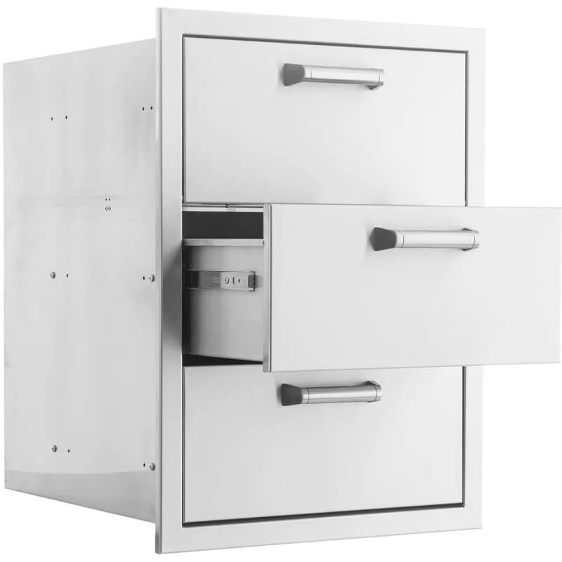 BBQ Generals Elite Series 16-Inch Stainless Steel Triple Drawer w/ Paper Towel Holder