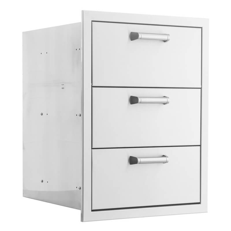 BBQ Generals Elite Series 16-Inch Stainless Steel Triple Drawer w/ Paper Towel Holder