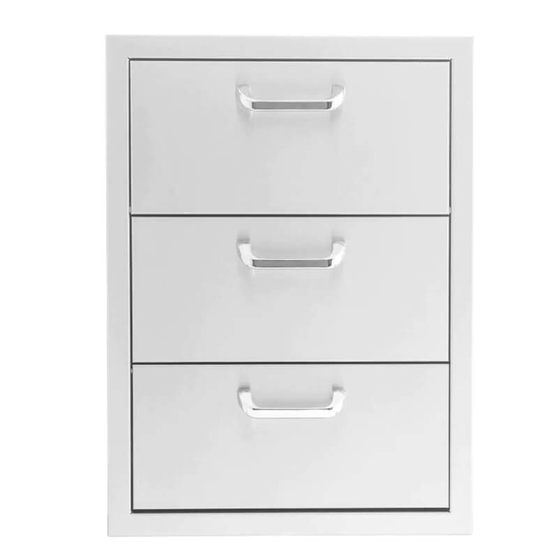 BBQ Generals Elite Series 16-Inch Stainless Steel Triple Drawer w/ Paper Towel Holder - Traditional