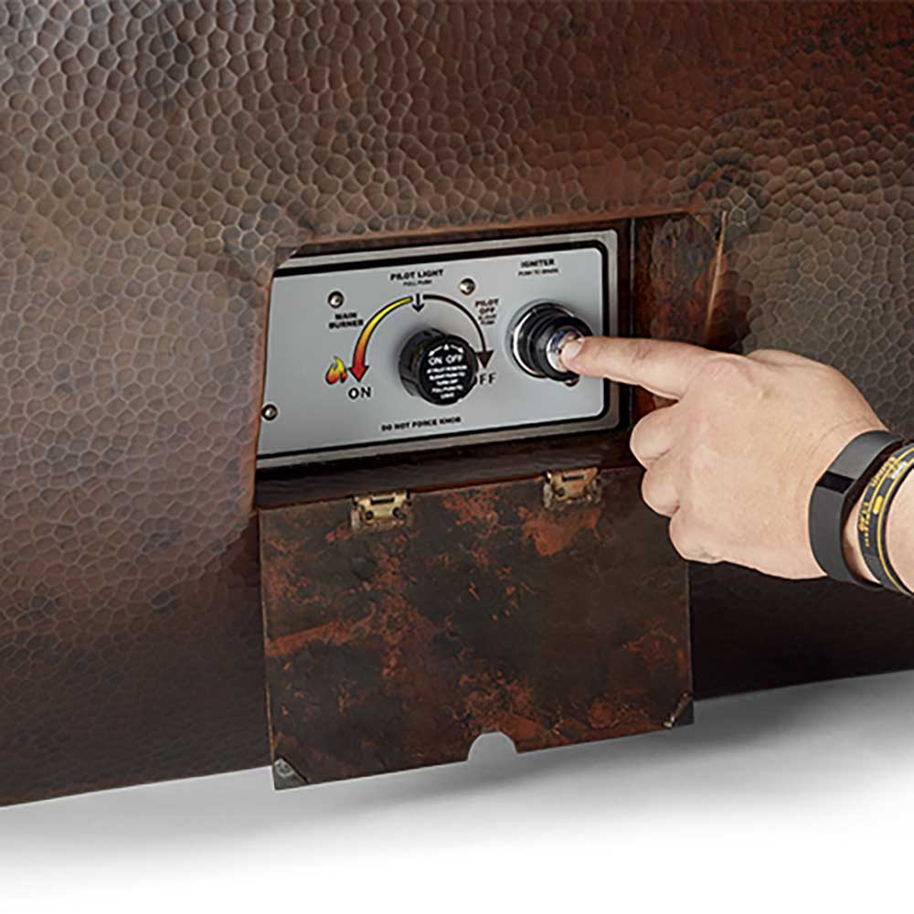 Hammered Copper Phoenix Trough Torpedo Fire Bowl 47" x 25" by HPC Fire