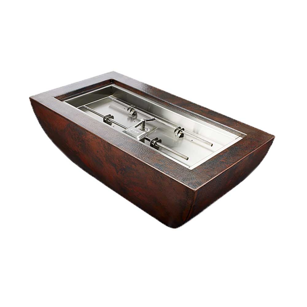 Hammered Copper Phoenix H-Burner Fire Bowl 47" x 25" by HPC Fire
