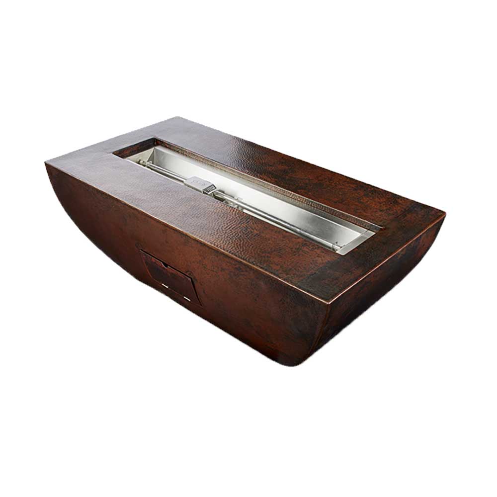 Hammered Copper Phoenix Trough Fire Bowl 47" x 25" by HPC Fire