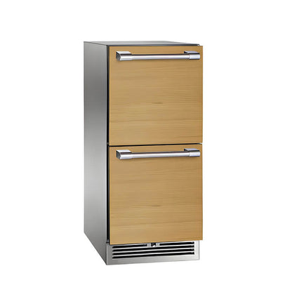 Perlick 15-Inch Signature Series Stainless Steel Panel Ready Drawer Outdoor Refrigerator - HP15RO-4-6