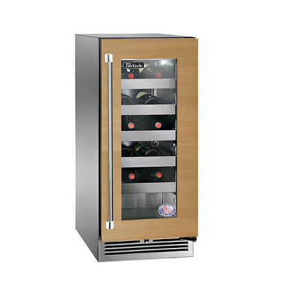Perlick 15-Inch Signature Series Stainless Steel Glass Door Panel Ready Outdoor Wine Reserve - HP15WO-4-4