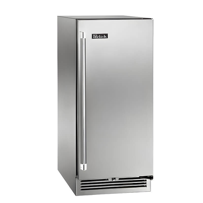 Perlick 15-Inch Signature Series Stainless Steel Outdoor Refrigerator with Door Lock - HP15RO-4-1