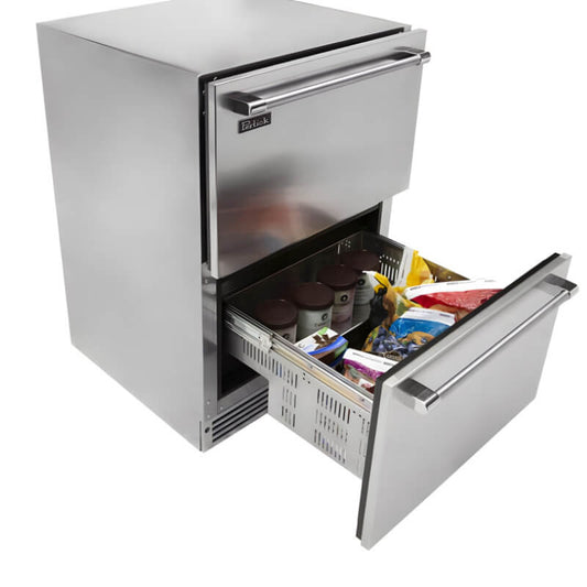 Perlick 24-Inch 5.0 Cu. Ft. Signature Series Stainless Steel Drawer Outdoor Freezer with Lock - HP24FO-4-5DL