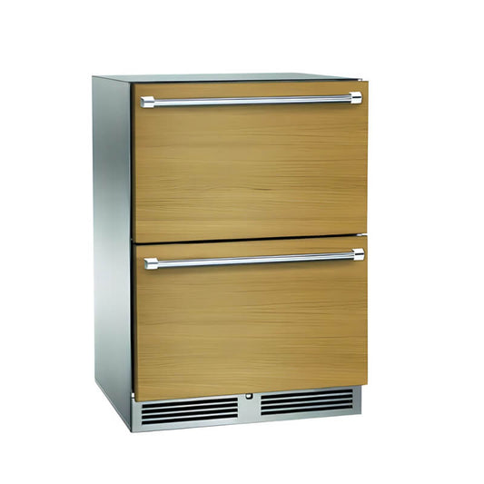 Perlick 24-Inch 5.0 Cu. Ft. Signature Series Stainless Steel Panel Ready Drawer Outdoor Freezer - HP24FO-4-6