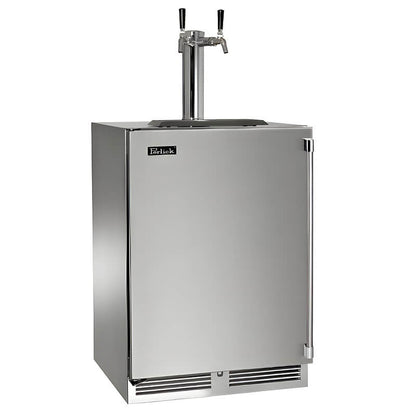 Perlick 24-Inch C-Series Stainless Steel Double Tap Outdoor Beverage Dispenser w/ Lock - HC24TO-4-1