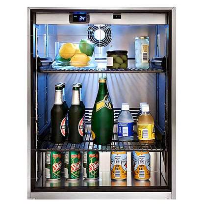Perlick 24-Inch Signature Series Panel Ready Glass Door Outdoor Refrigerator with Lock - HP24RO-4-4