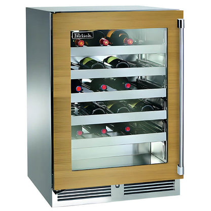 Perlick 24-Inch Signature Series Panel Ready Glass Door Outdoor Wine Cooler Reserve w/ Lock - HP24WO-4-4