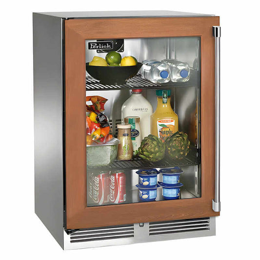Perlick 24-Inch Signature Series Panel Ready Glass Door Outdoor Refrigerator - HP24RO-4-4