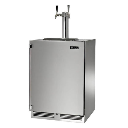 Perlick 24-Inch Signature Series Stainless Steel Double Tap Outdoor Beverage Dispenser w/ Lock - HP24TO-4-1
