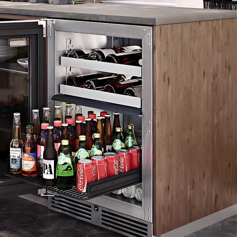 Perlick 24-Inch Signature Series Stainless Steel Dual Zone Outdoor Refrigerator/Wine Reserve w/ Lock - HP24CO-4-2