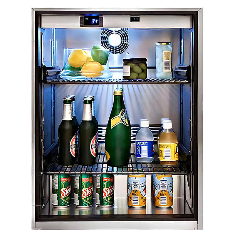 Perlick 24-Inch Signature Series Stainless Steel Glass Door Outdoor Refrigerator - HP24RO-4-3