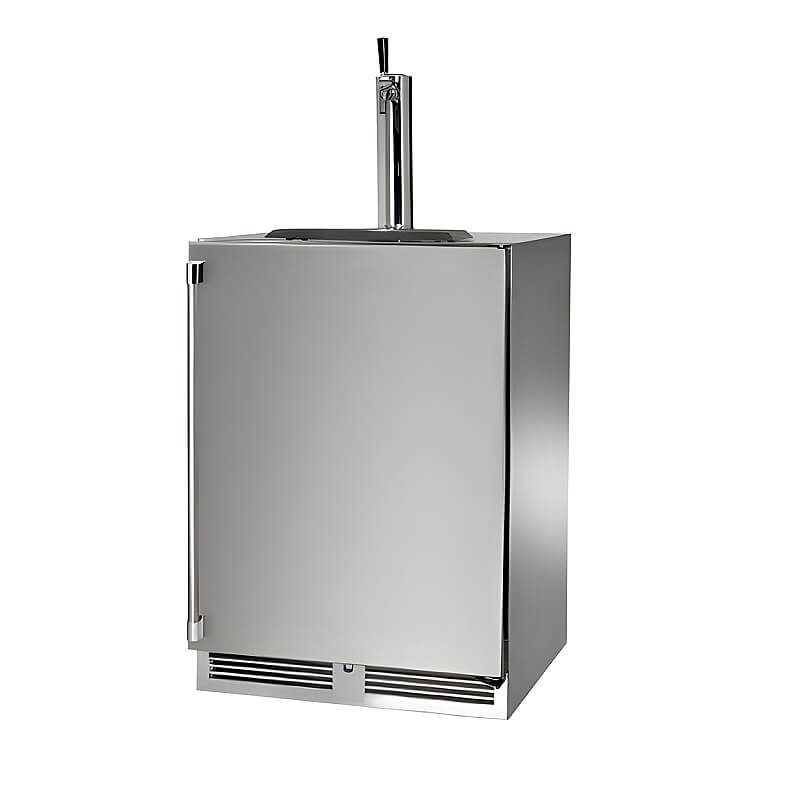 Perlick 24-Inch Signature Series Stainless Steel Single Tap Outdoor Beverage Dispenser w/ Lock - HP24TO-4-1