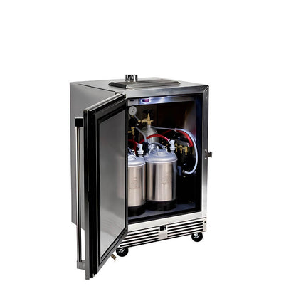 Perlick 24-Inch Stainless Steel Double Tap Mobile Outdoor Beer and Wine Dispenser Kit - HP24TS-2MBW