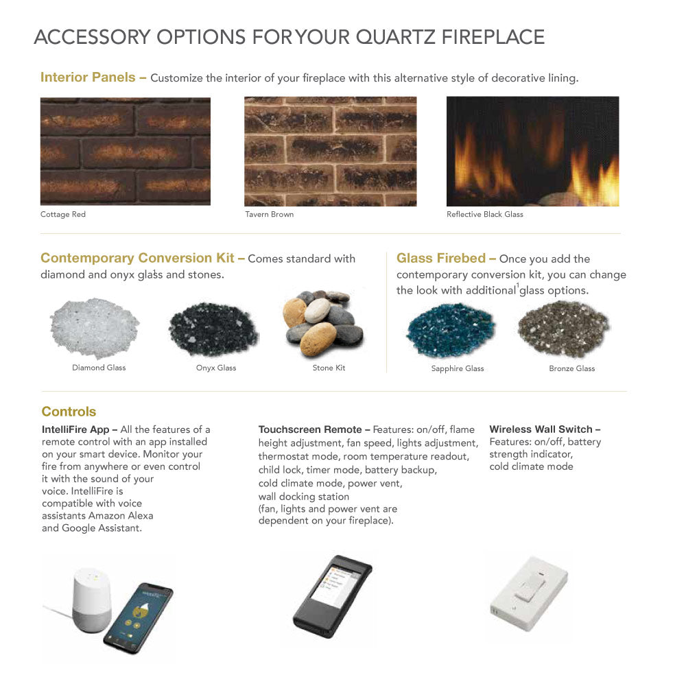 Majestic Quartz 42-Inch Direct Vent Gas Fireplace - QUARTZ42IFT