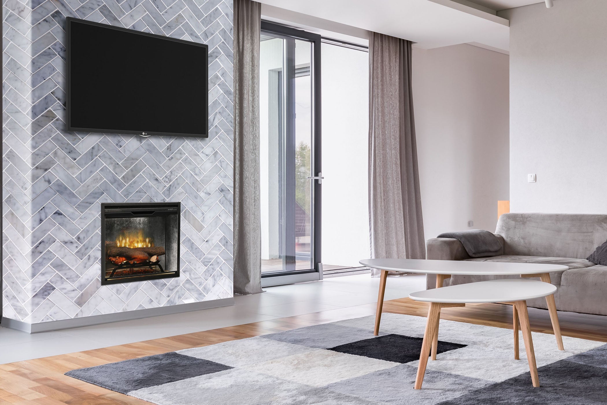 Dimplex Revillusion 24 inch Built-In Electric Firebox | Weathered Concrete