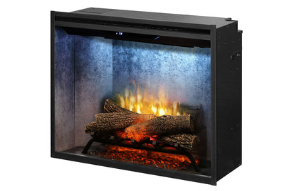 New Dimplex Revillusion 30 inch Built-In Electric Firebox w/ Glass and Plug Kit | Weathered Concrete