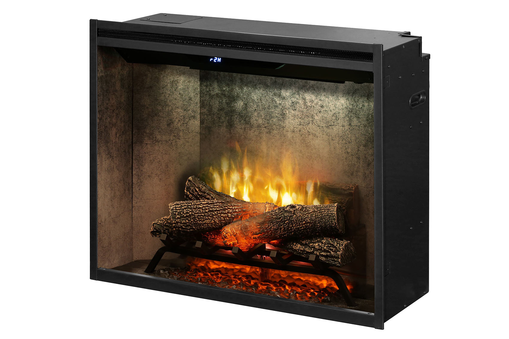 New Dimplex Revillusion 30 inch Built-In Electric Firebox w/ Glass and Plug Kit | Weathered Concrete