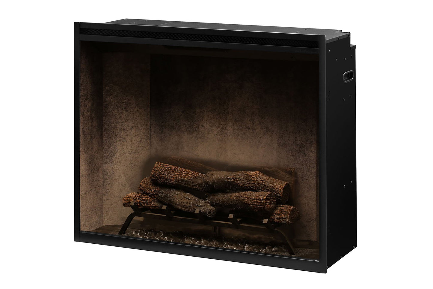 New Dimplex Revillusion Portrait 36 inch Built-In Electric Firebox w/ Glass and Plug Kit | Weathered Concrete