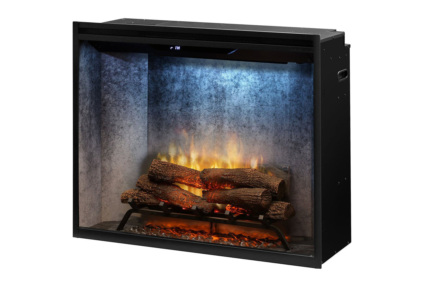 New Dimplex Revillusion Portrait 36 inch Built-In Electric Firebox w/ Glass and Plug Kit | Weathered Concrete