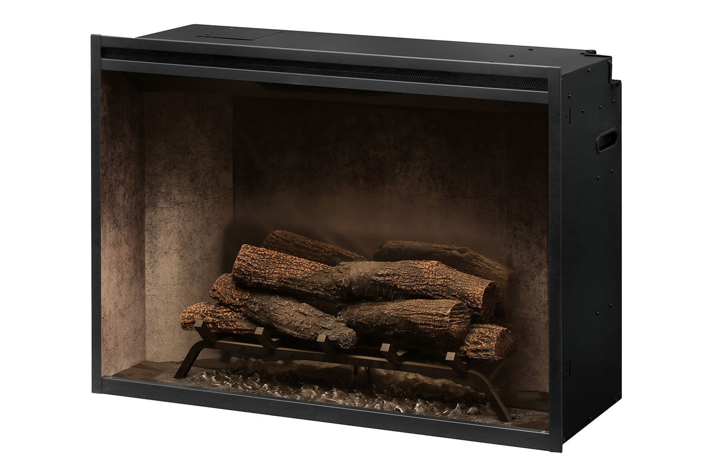 New Dimplex Revillusion 36 inch Built-In Electric Firebox w/ Glass and Plug Kit | Weathered Concrete