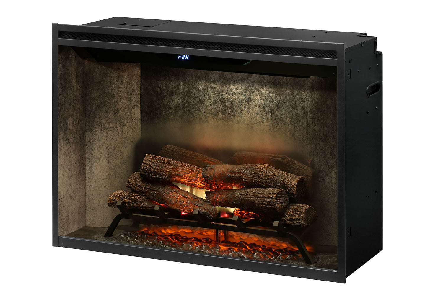 New Dimplex Revillusion 36 inch Built-In Electric Firebox w/ Glass and Plug Kit | Weathered Concrete