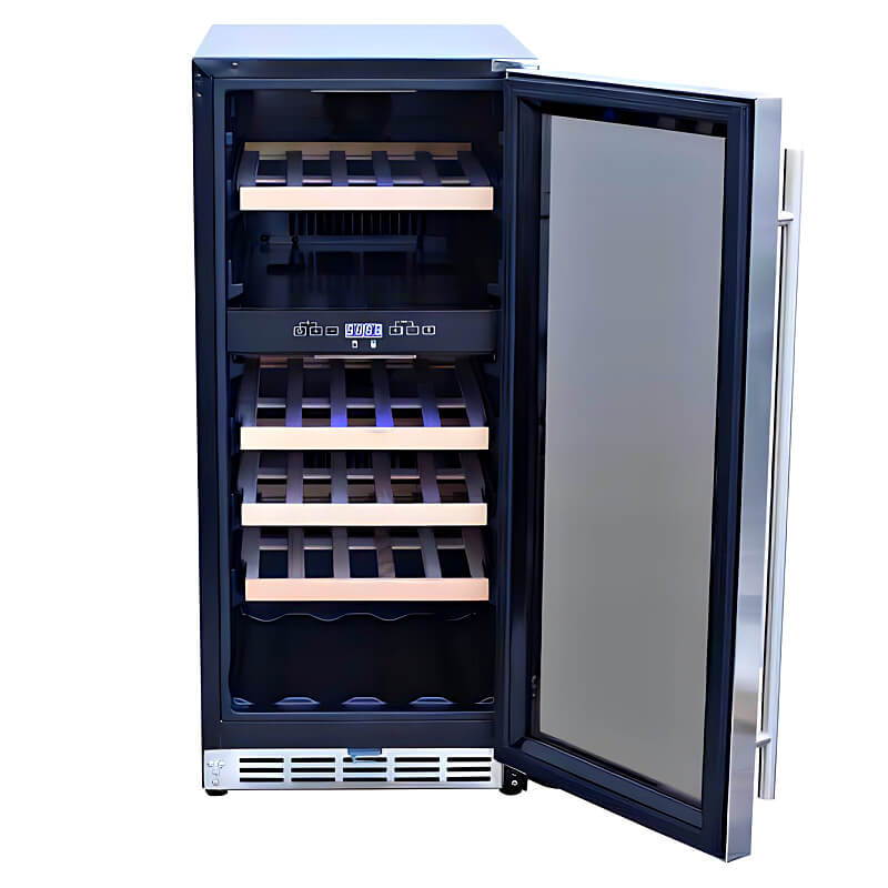 RCS 15-Inch 3.2 Cu. Ft. Outdoor Rated Stainless Steel Wine Cooler with Glass Door - RWC1