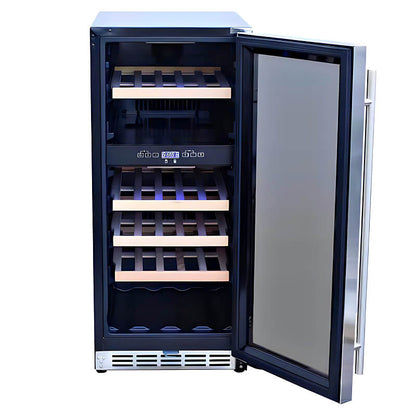 RCS 15-Inch 3.2 Cu. Ft. Outdoor Rated Stainless Steel Wine Cooler with Glass Door - RWC1