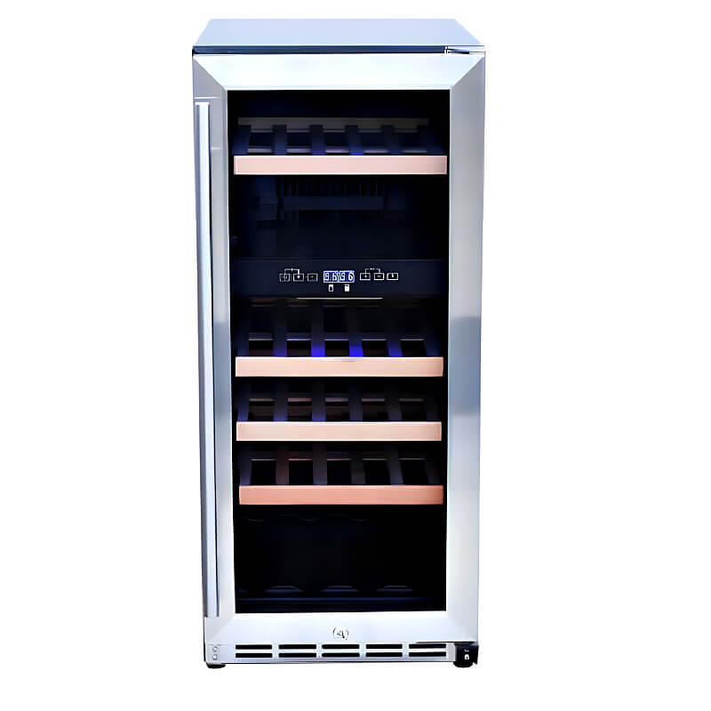 RCS 15-Inch 3.2 Cu. Ft. Outdoor Rated Stainless Steel Wine Cooler with Glass Door - RWC1