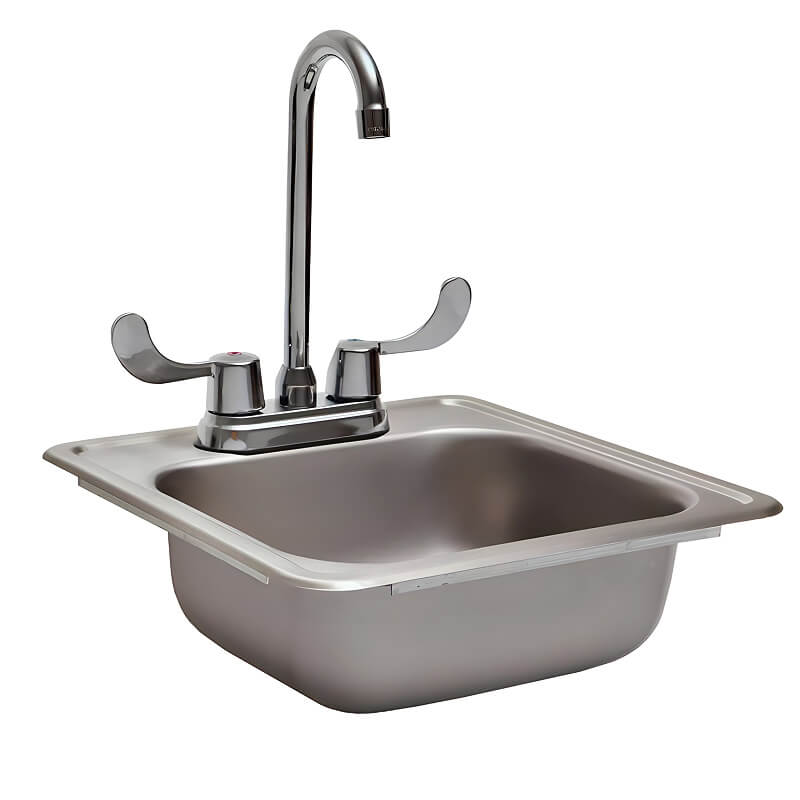 RCS 15 X 15 Outdoor Rated Stainless Steel Drop In Sink With Hot/Cold Faucet - RSNK1
