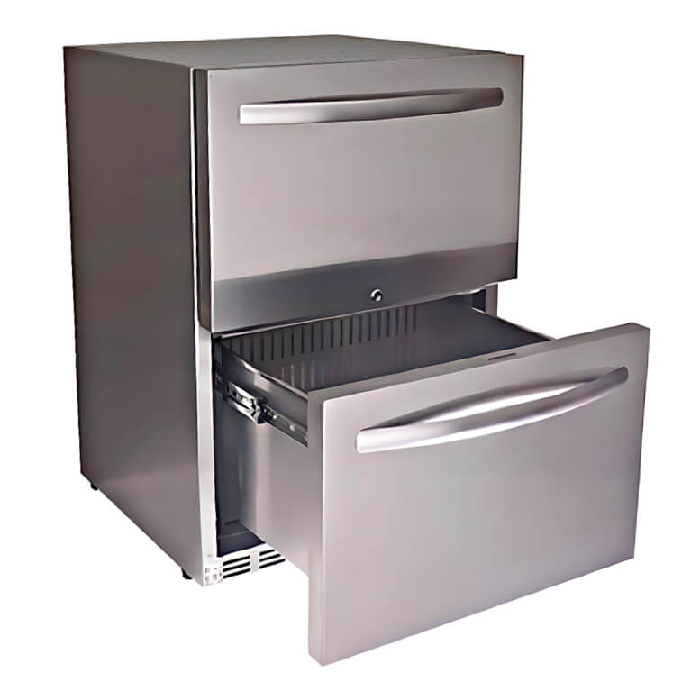 RCS 24-Inch 5.2 Cu. Ft. Outdoor Rated Dual Drawer Compact Refrigerator - REFR4