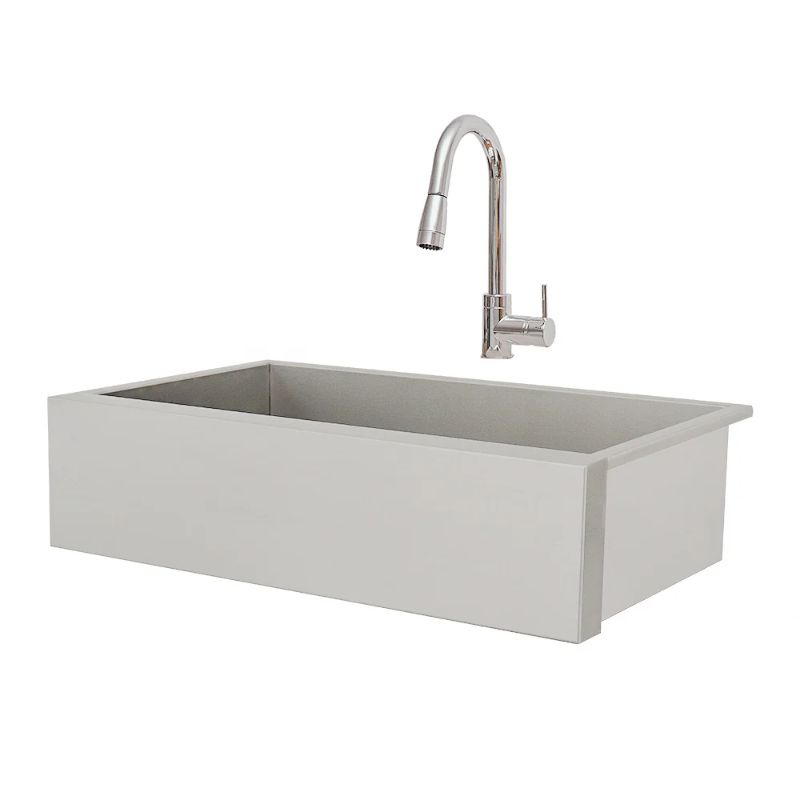 RCS 32-Inch Outdoor Farm House Stainless Steel Sink With Hold and Cold Faucet - RSNK3
