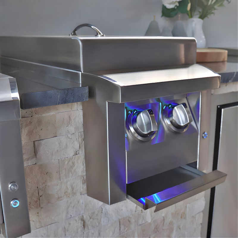 American Renaissance Grill Built-In Double Side Burner - ASBSSB