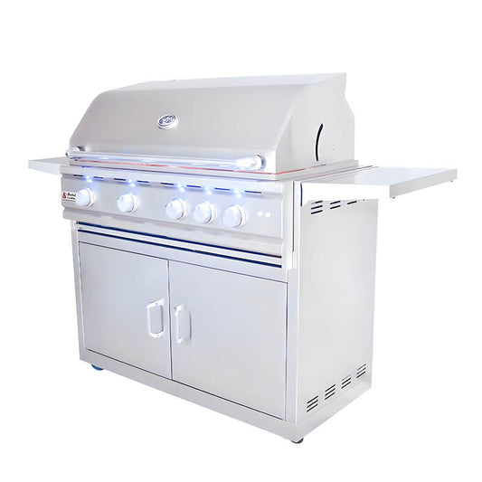 RCS Cutlass Pro 38 Inch 4 Burner Freestanding Gas Grill With Flame Tamers