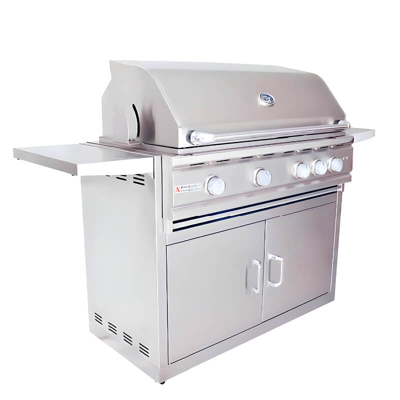 RCS Cutlass Pro 38 Inch 4 Burner Freestanding Gas Grill With Flame Tamers