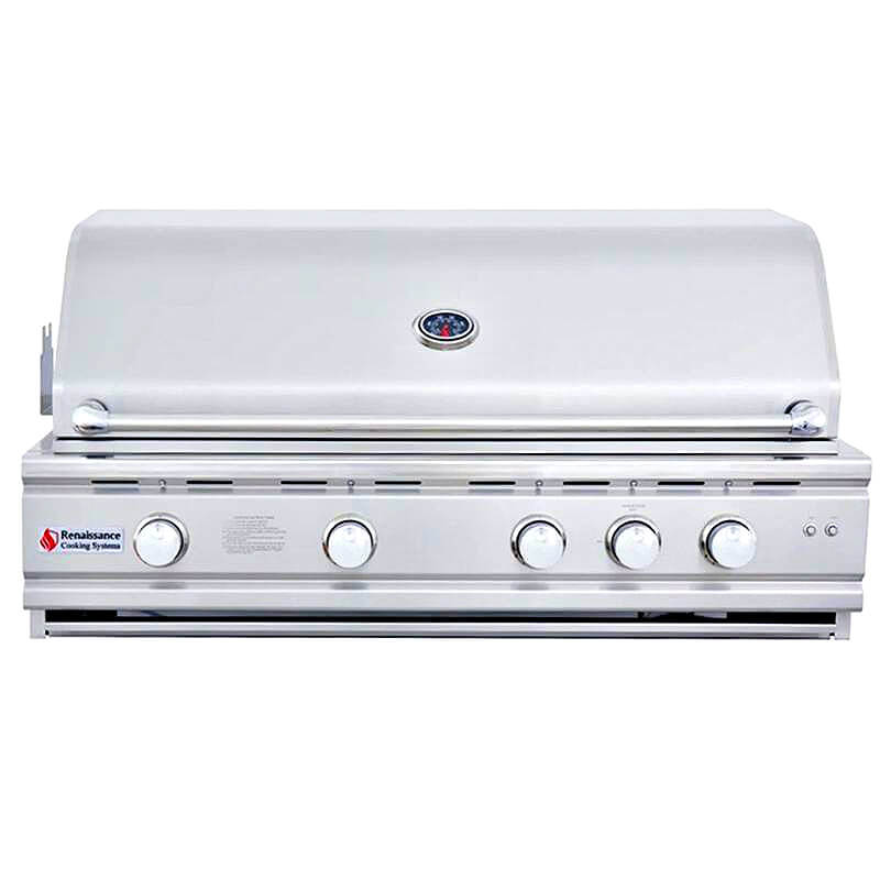 RCS Cutlass Pro 42 Inch 4 Burner Built-In Gas Grill with Ceramic Briquettes