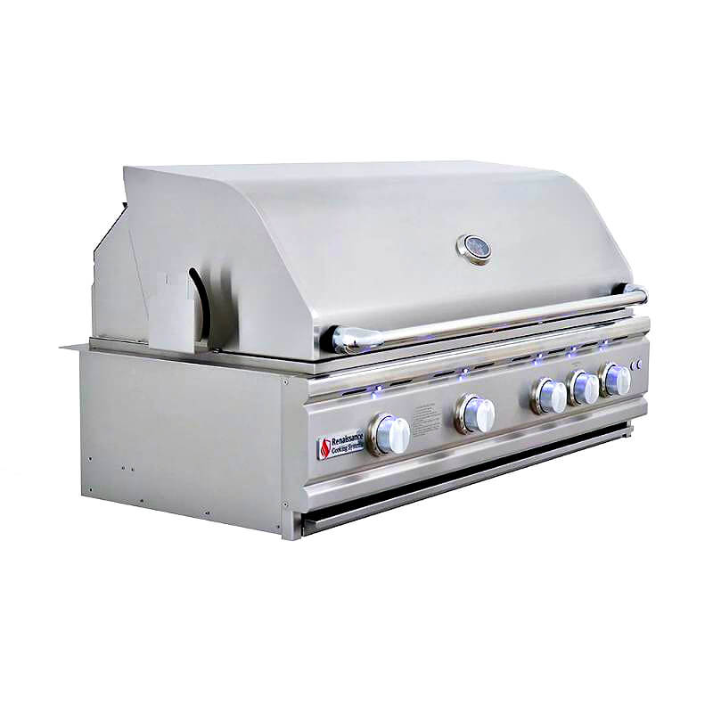 RCS Cutlass Pro 42 Inch 4 Burner Built-In Gas Grill with Ceramic Briquettes