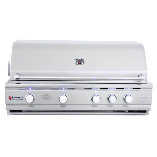 RCS Cutlass Pro 42 Inch 4 Burner Built-In Gas Grill with Ceramic Briquettes