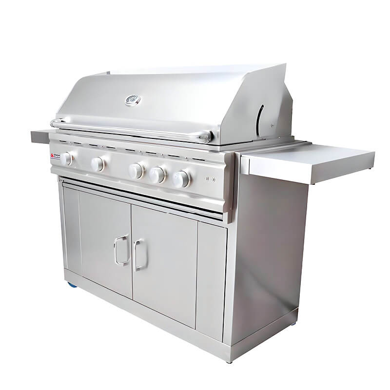 RCS Cutlass Pro 42 Inch 4 Burner Freestanding Gas Grill with Flame Tamers