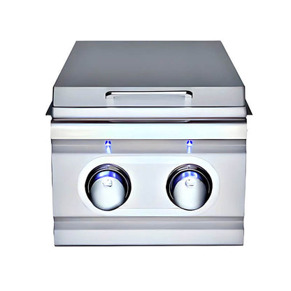 RCS Cutlass Pro Built In Stainless Steel Double Side Burner With LED Lights - RDB1EL