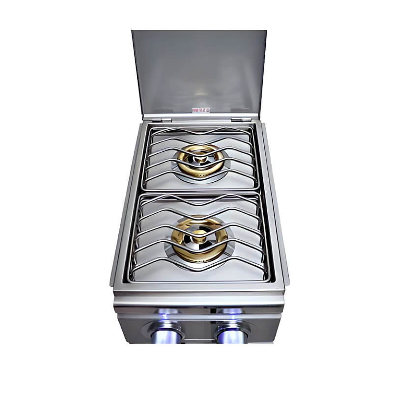 RCS Cutlass Pro Built In Stainless Steel Double Side Burner With LED Lights - RDB1EL