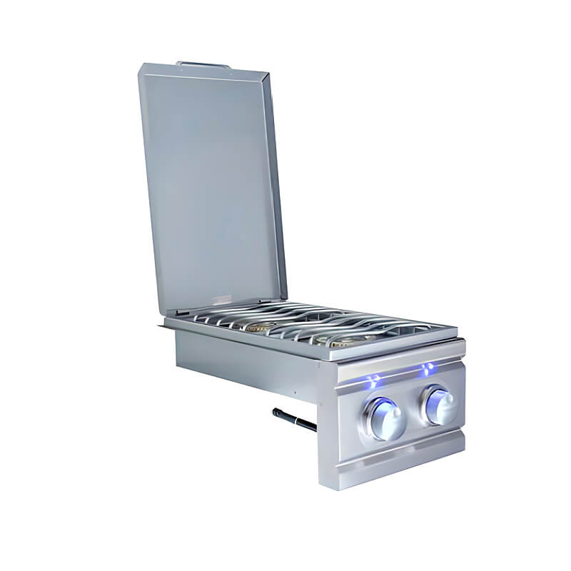 RCS Cutlass Pro Built In Stainless Steel Double Side Burner With LED Lights - RDB1EL