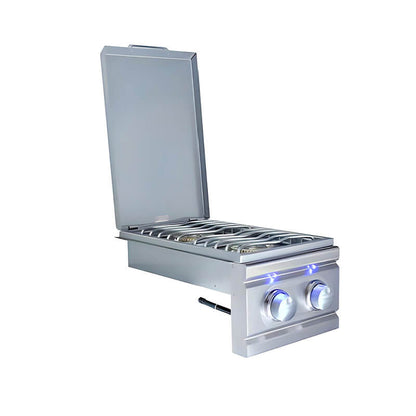 RCS Cutlass Pro Built In Stainless Steel Double Side Burner With LED Lights - RDB1EL